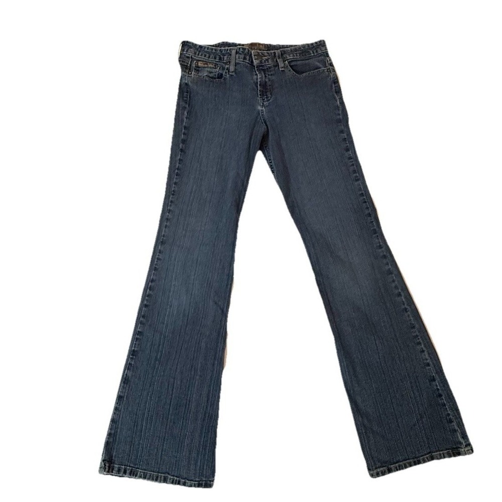 Vintage Y2K L.e.i. Flare Jeans Juniors Size 11 Super Low Rise 90s Blue Denim
